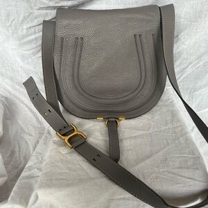Chloe Dark Gray Leather Crossbody Bag